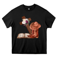 Black Boots with Bible and cross Heavy Core Tee - Bettercallsaul