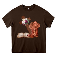 Boots With Bible And Cross Heavy Core Tee | Teevron