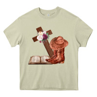 Mossy Boots with Bible and cross Heavy Core Tee - Bettercallsaul