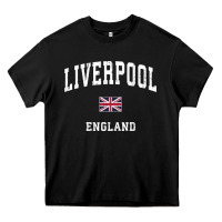 Black Liverpool England Vintage Athletic Sports Design Heavy Core Tee - longCreatives