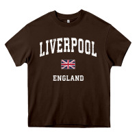 Liverpool England Vintage Athletic Sports Design Heavy Core Tee | Teevron