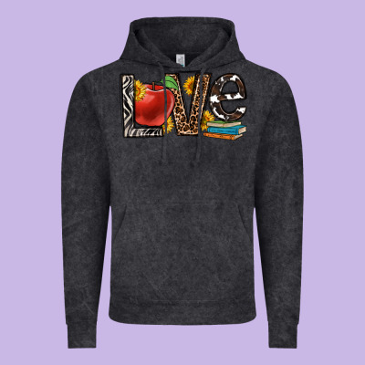 Love Teacher Vintage Hoodie Designed By Oliviacreatesart