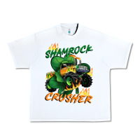 White Shamrock crusher St. Patrick's Day Urban Heavy Tee - CowGirlArtShop