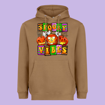 Spooky Vibes Heavyweight Hoodie Designed By Adodesignshop