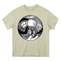 Mossy M.C. Escher Spherical Self Portrait Heavy Core Tee - longCreatives