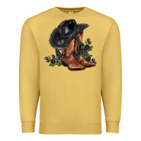 Antique Gold black cowgirl  and roses Premium Sweatshirt - AdoDesignShop