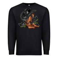 Black black cowgirl  and roses Premium Sweatshirt - AdoDesignShop