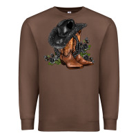 Chestnut black cowgirl  and roses Premium Sweatshirt - AdoDesignShop