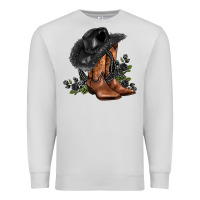 Dove Grey black cowgirl  and roses Premium Sweatshirt - AdoDesignShop
