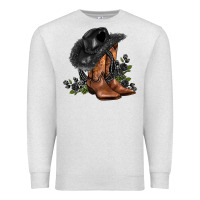 Oatmeal Heather black cowgirl  and roses Premium Sweatshirt - AdoDesignShop