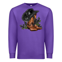 Purple black cowgirl  and roses Premium Sweatshirt - AdoDesignShop