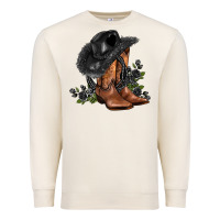 Sandshell black cowgirl  and roses Premium Sweatshirt - AdoDesignShop