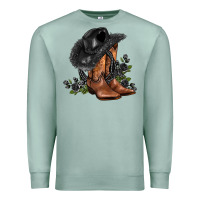 Seafoam black cowgirl  and roses Premium Sweatshirt - AdoDesignShop