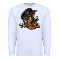 White black cowgirl  and roses Premium Sweatshirt - AdoDesignShop