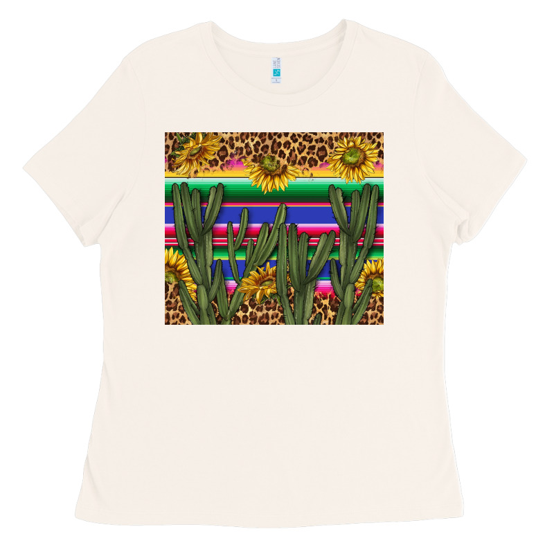 Western Desert With Leopard And Sunflowers Tumbler Tbs Ladies Tee by TumblerDesignByShophia | Teevron