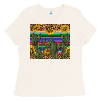 Bone western desert with leopard and sunflowers tumbler tbs Ladies Tee - TumblerDesignByShophia