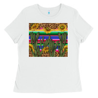 White western desert with leopard and sunflowers tumbler tbs Ladies Tee - TumblerDesignByShophia