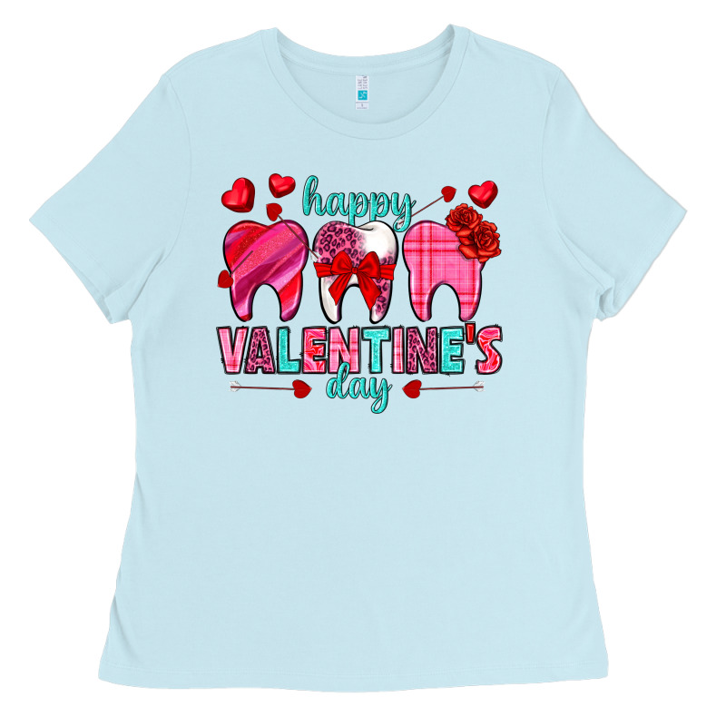 Happy Valentine's Day With Teeth Valentine's Day Ladies Tee by HowdyJamesFarm | Teevron