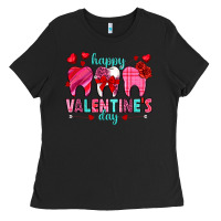 Black Happy Valentine's Day with teeth Valentine's Day Ladies Tee - HowdyJamesFarm