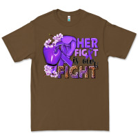 Cacao Her fight is our fight purple ribbon Premium Tee - NancyCooperArtShop