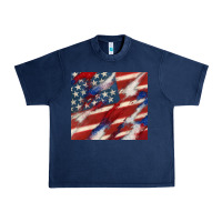 Navy American flag glitter 4th of july Urban Heavy Tee - CowGirlArtShop