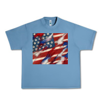 Pebble Blue American flag glitter 4th of july Urban Heavy Tee - CowGirlArtShop