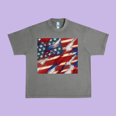 American Flag Glitter 4th Of July Urban Heavy Tee Designed By Cowgirlartshop