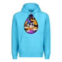 Ocean Blue Hallowen Teardrop Premium Hoodie - LillyAllenDesigns