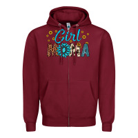 Burgundy girl mama Zipper Hoodie - Artiststas