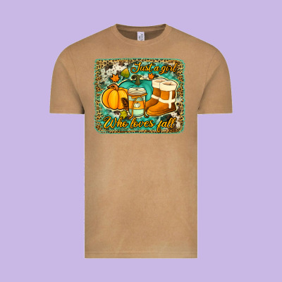 Just A Girl Who Loves Fall Background Vintage Tee Designed By Jasminsmagicworld