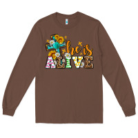 Chestnut Easter Day He is alive with cross Long Sleeve Tee - OliviaCreatesArt