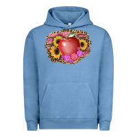 Pigment Pebble Blue apple sunflower back to school background Urban Hoodie - AdoDesignShop