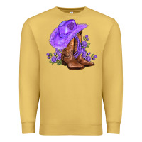 Antique Gold purple cowgirl  and roses Premium Sweatshirt - AdoDesignShop