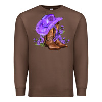 Chestnut purple cowgirl  and roses Premium Sweatshirt - AdoDesignShop