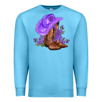 Ocean Blue purple cowgirl  and roses Premium Sweatshirt - AdoDesignShop