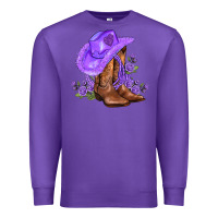 Purple purple cowgirl  and roses Premium Sweatshirt - AdoDesignShop