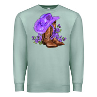 Seafoam purple cowgirl  and roses Premium Sweatshirt - AdoDesignShop