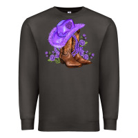 Smoke purple cowgirl  and roses Premium Sweatshirt - AdoDesignShop