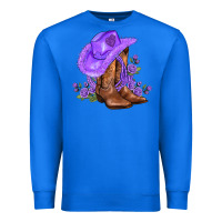True Royal purple cowgirl  and roses Premium Sweatshirt - AdoDesignShop