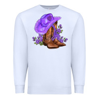 White purple cowgirl  and roses Premium Sweatshirt - AdoDesignShop