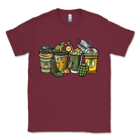 Burgundy Army coffee cups 4th of july Classic Tee - HowdyJamesFarm