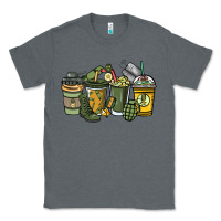 Charcoal Heather Army coffee cups 4th of july Classic Tee - HowdyJamesFarm