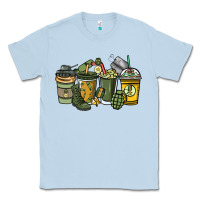 Dusty Blue Army coffee cups 4th of july Classic Tee - HowdyJamesFarm