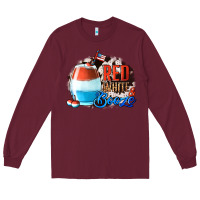 Burgundy Red White  Booze With Cowhide Background Long Sleeve Tee - Jasminsmagicworld