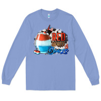 Colony Blue Red White  Booze With Cowhide Background Long Sleeve Tee - Jasminsmagicworld
