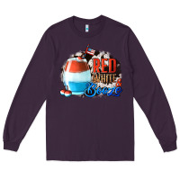 Plum Red White  Booze With Cowhide Background Long Sleeve Tee - Jasminsmagicworld
