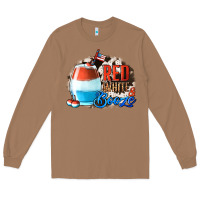 Toasted Coconut Red White  Booze With Cowhide Background Long Sleeve Tee - Jasminsmagicworld
