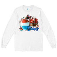 White Red White  Booze With Cowhide Background Long Sleeve Tee - Jasminsmagicworld