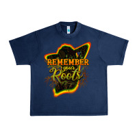 Navy Remember your roots Urban Heavy Tee - HowdyJamesFarm