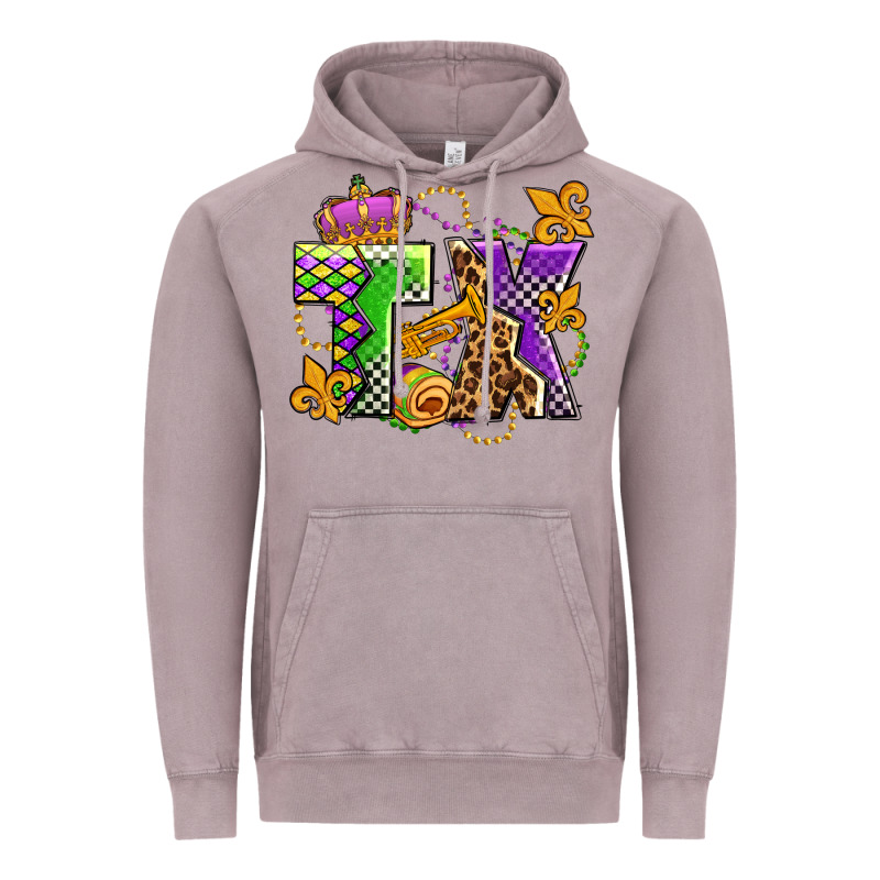 Texas Mardi Gras Olivia Vintage Hoodie by OliviaCreatesArt | Teevron